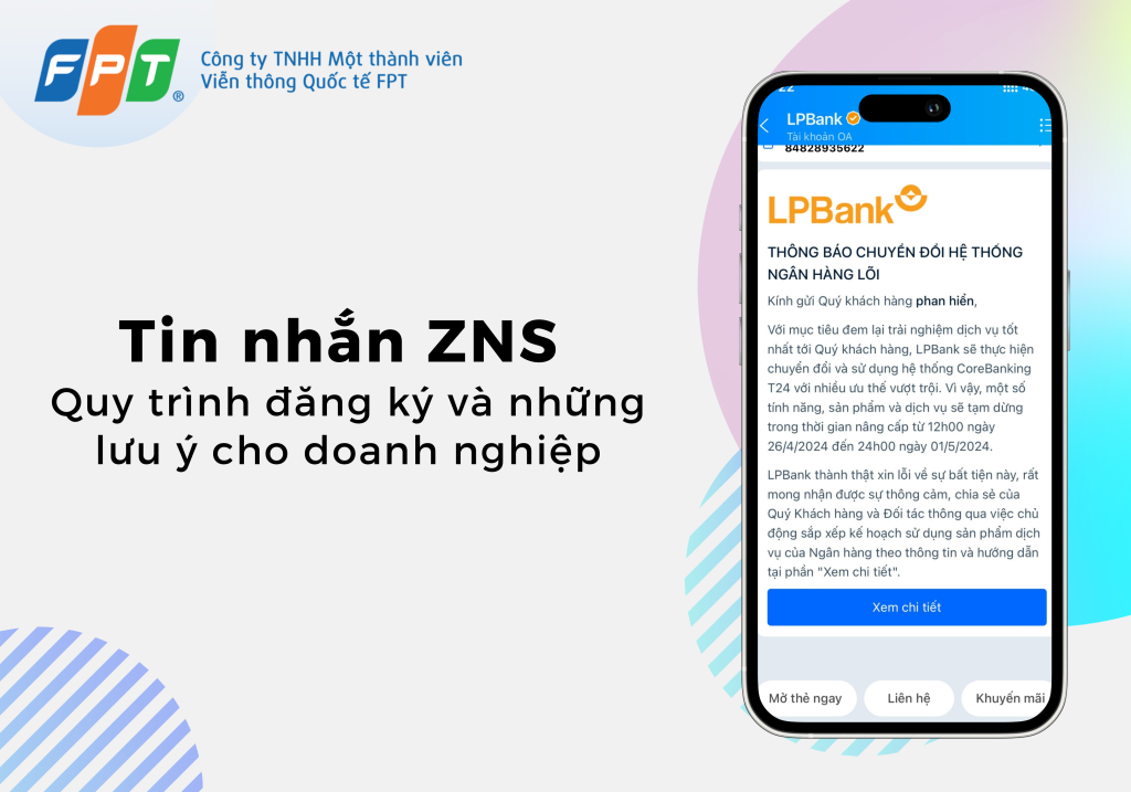 Tin nhắn ZNS,Quy trình đăng ký ZNS, ZNS FPT